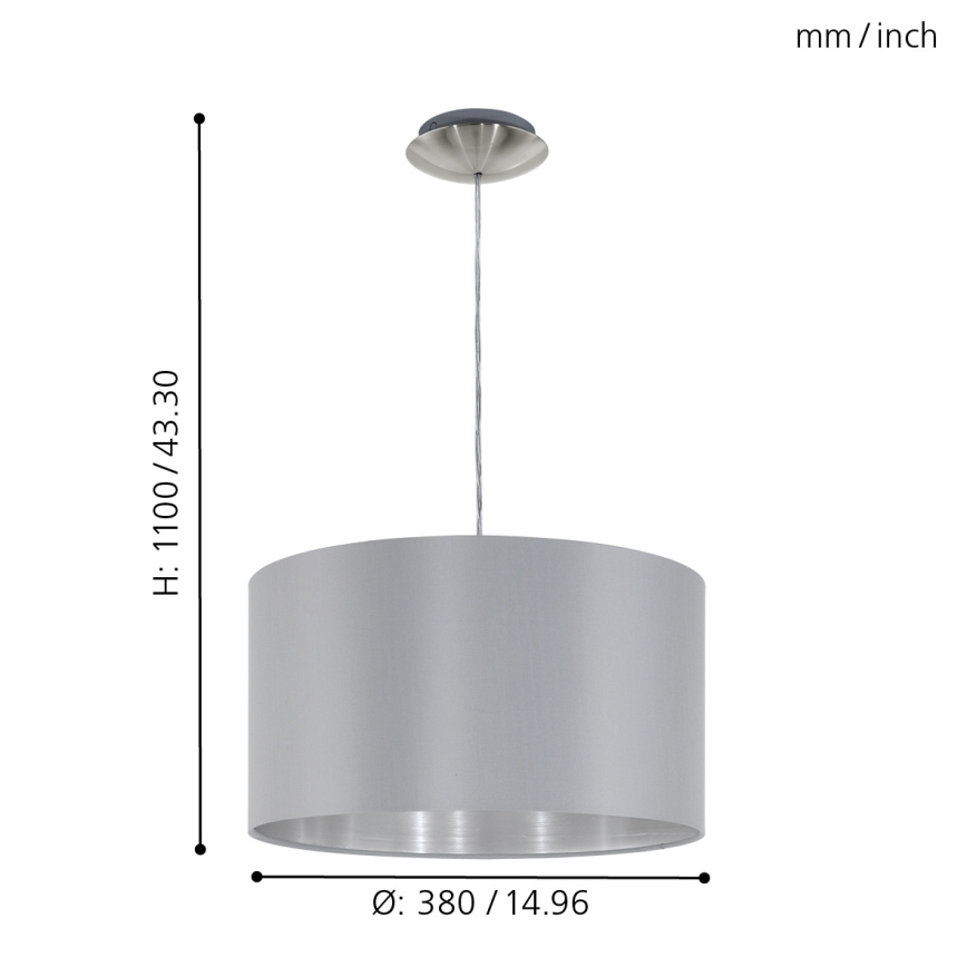 Eglo - Подвесная люстра 1xE27/60W/230V