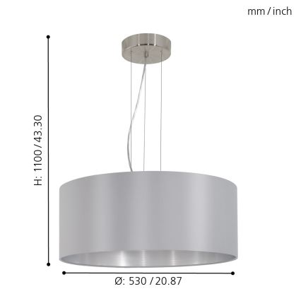Eglo - Подвесная люстра 3xE27/60W/230V