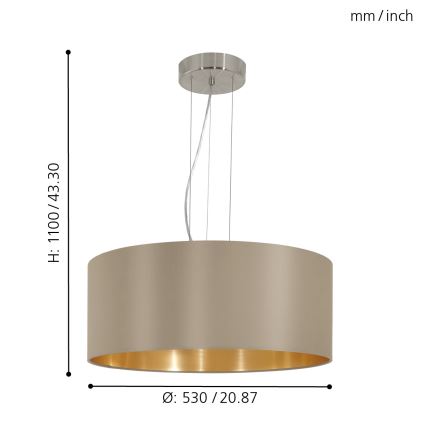Eglo - Подвесная люстра 3xE27/60W/230V