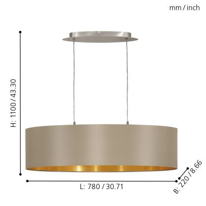 Eglo - Подвесная люстра 2xE27/60W/230V