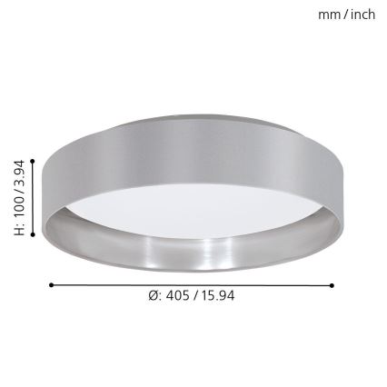 Eglo 31623 - Светодиодный потолочный светильник MASERLO 1xLED/16W/230V