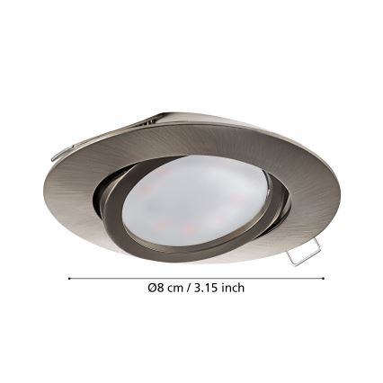 Eglo - НАБОР 3x Светодиодный встроенный светильник TEDO 3xGU10-LED/5W/230V