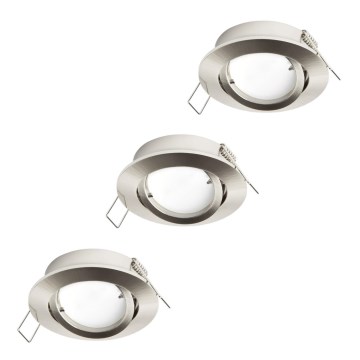 Eglo 31692 - Комплект из 3 светодиодных встраиваемых светильников TEDO, 1x GU10/5 Вт/230 В