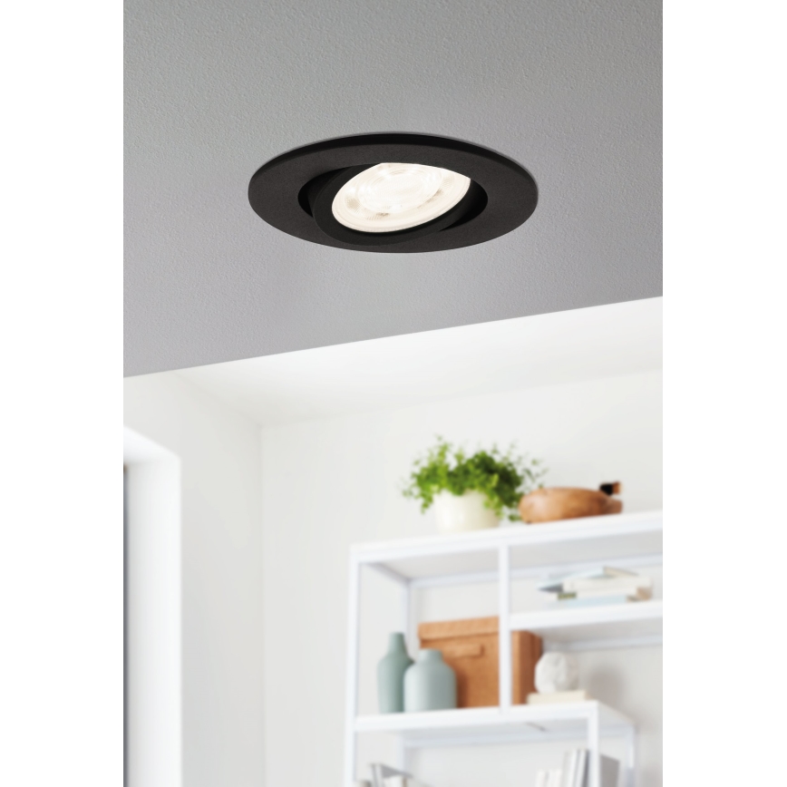 Eglo 31695 - LED RGBW Стельовий вбудований світильник з регулюванням яскравості SALICETO-Z LED/4,7W/230V 2700-6500K чорний