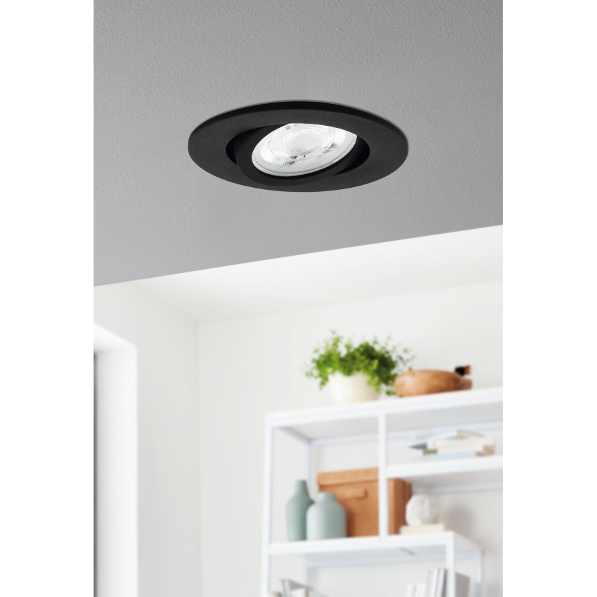 Eglo 31695 - LED RGBW Стельовий вбудований світильник з регулюванням яскравості SALICETO-Z LED/4,7W/230V 2700-6500K чорний