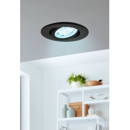 Eglo 31695 - LED RGBW Стельовий вбудований світильник з регулюванням яскравості SALICETO-Z LED/4,7W/230V 2700-6500K чорний