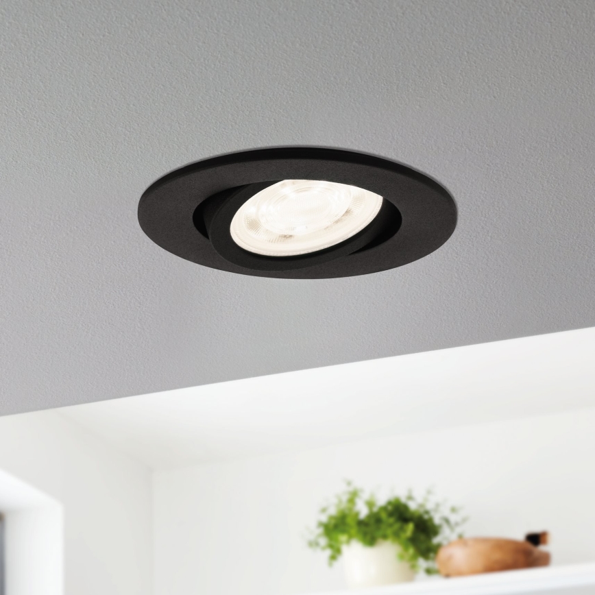 Eglo 31695 - LED RGBW Стельовий вбудований світильник з регулюванням яскравості SALICETO-Z LED/4,7W/230V 2700-6500K чорний