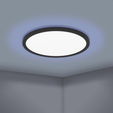 Eglo 31704 - LED RGBW диммируемый потолочный светильник ROVITO-Z 1xLED/16,5Вт/230В 2700-6500К Ø 42 см черный + пульт дистанционного управления