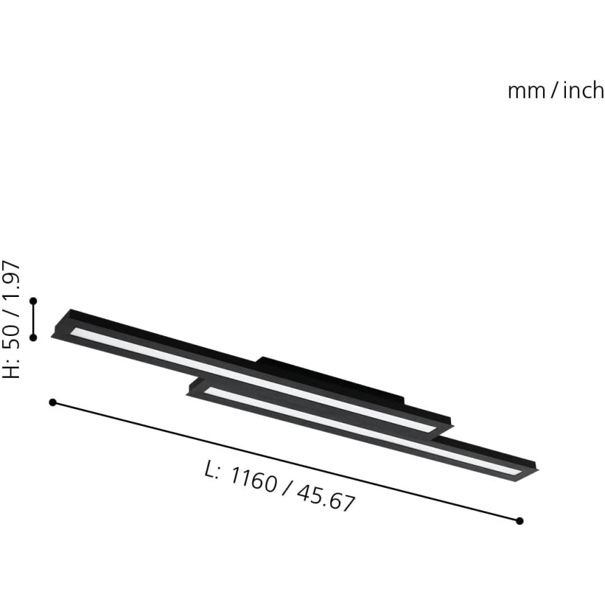 Eglo 31715 - Світильник стельовий LED RGBW з регулюванням яскравості SALITERAS-Z LED/20,4W/230V 2700-6500K чорний
