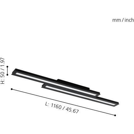Eglo 31715 - Стельовий RGBW-світильник з регулюванням яскравості SALITERAS-Z LED/20,4W/230V 2700-6500K чорний