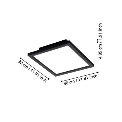 Eglo 31723 - Светодиодный потолочный светильник с регулированием яркости SALOBRENA-Z LED/15,3W/230V 2700-6500K черный