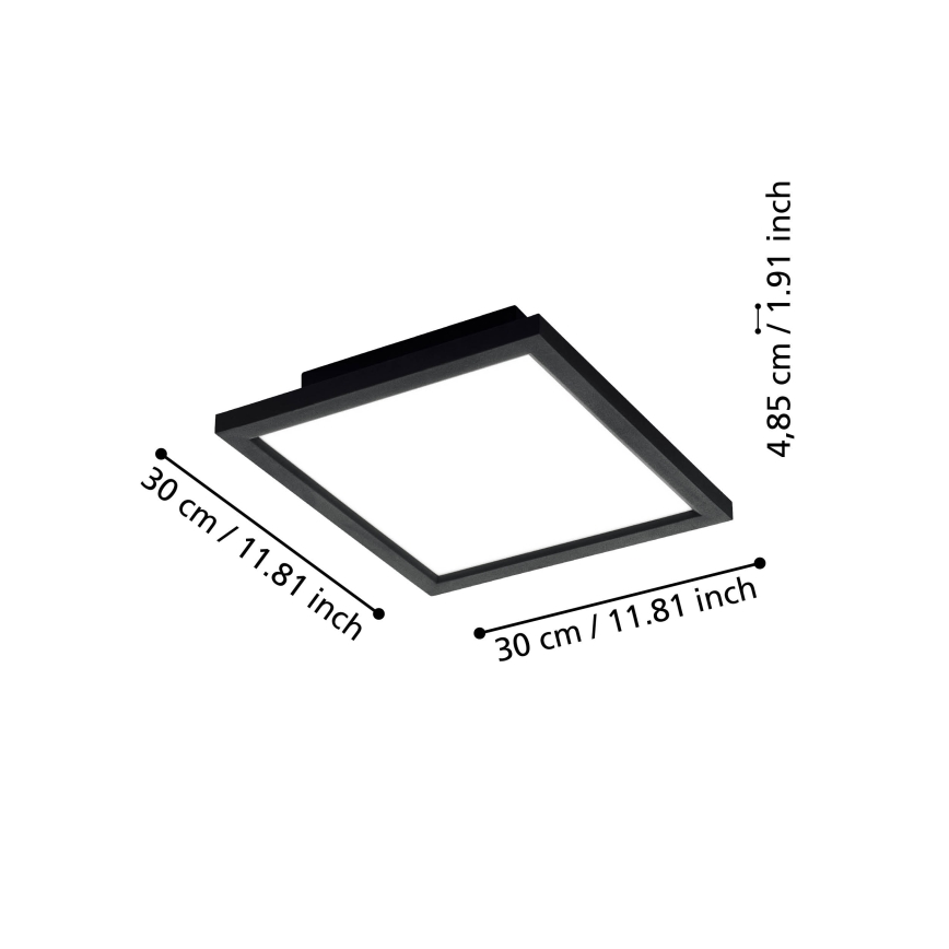 Eglo 31723 - Светодиодный потолочный светильник с регулированием яркости SALOBRENA-Z LED/15,3W/230V 2700-6500K черный