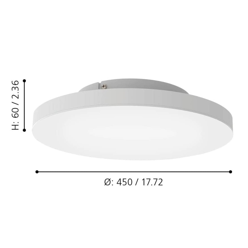 Eglo 31728 - LED RGBW Стельовий світильник з регулюванням яскравості TURCONA-Z LED/22,4W/230V 2700-6500K білий