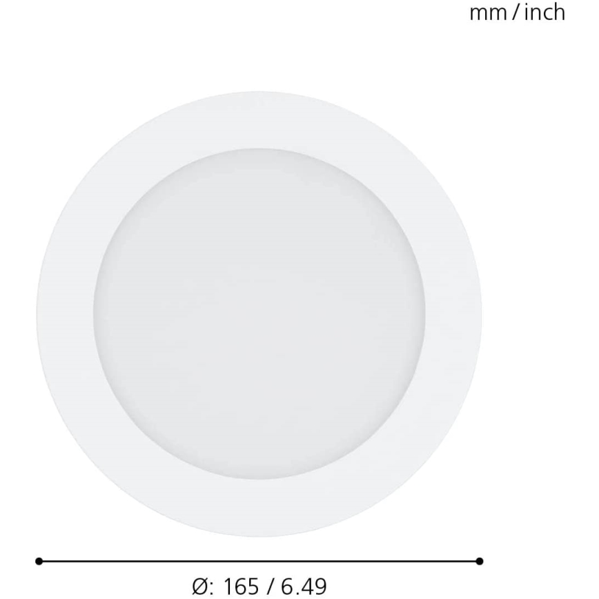 Eglo 31742 - Диммируемый встраиваемый светильник для ванной FUEVA-Z LED/10,5Вт/230В 2700–6500K IP44 белый Ø 16,5 см