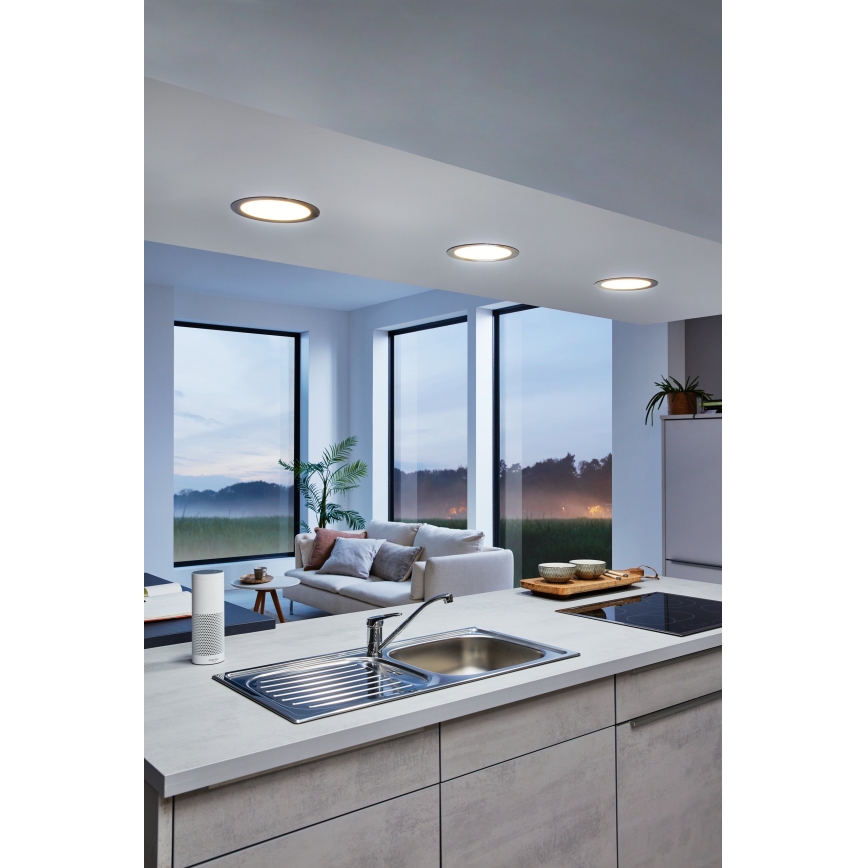 Eglo 31744 - Димований вбудований стельовий світильник для ванної кімнати FUEVA-Z LED/10,5W/230V 2700-6500K IP44 чорний діаметр 16,5 см