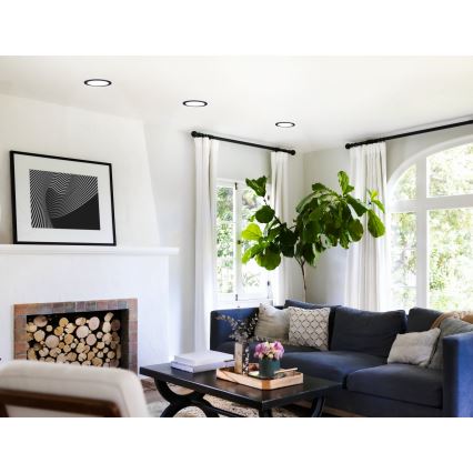 Eglo 31744 - Димований вбудований стельовий світильник для ванної кімнати FUEVA-Z LED/10,5W/230V 2700-6500K IP44 чорний діаметр 16,5 см