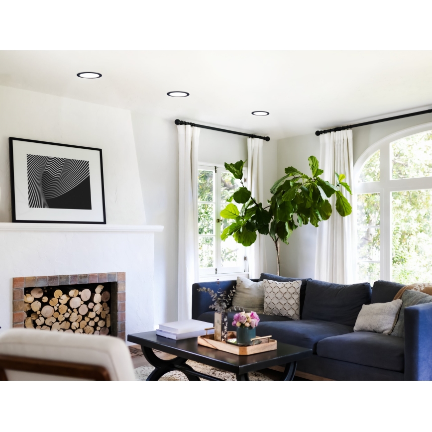 Eglo 31744 - Димований вбудований стельовий світильник для ванної кімнати FUEVA-Z LED/10,5W/230V 2700-6500K IP44 чорний діаметр 16,5 см