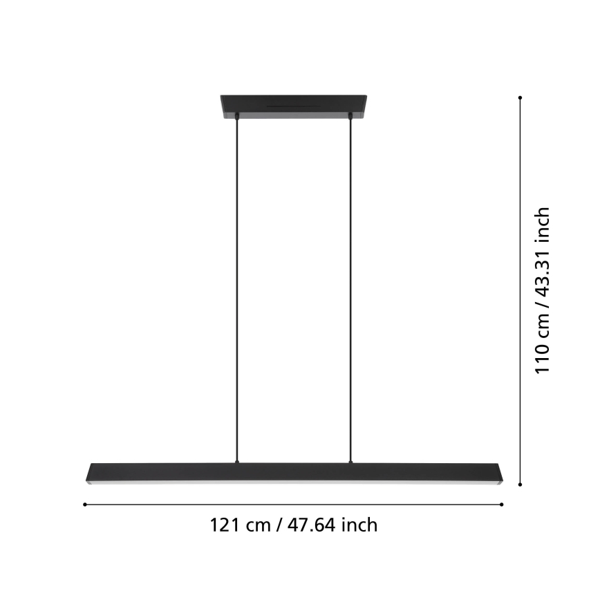 Eglo 31756 - LED RGBW Підвісна люстра з регулюванням яскравості SIMOLARIS-Z LED/35W/230V 2700-6500K чорний
