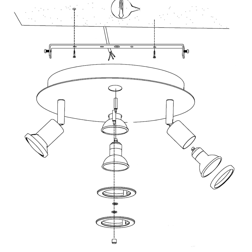 Eglo 32001 - LED-потолочный светильник PAWEDO 1 4xGU10-LED/3W/230V