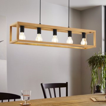 Eglo 32143 - Люстра на тросі BLACKCROWN 5xE27/40W/230V коричнева