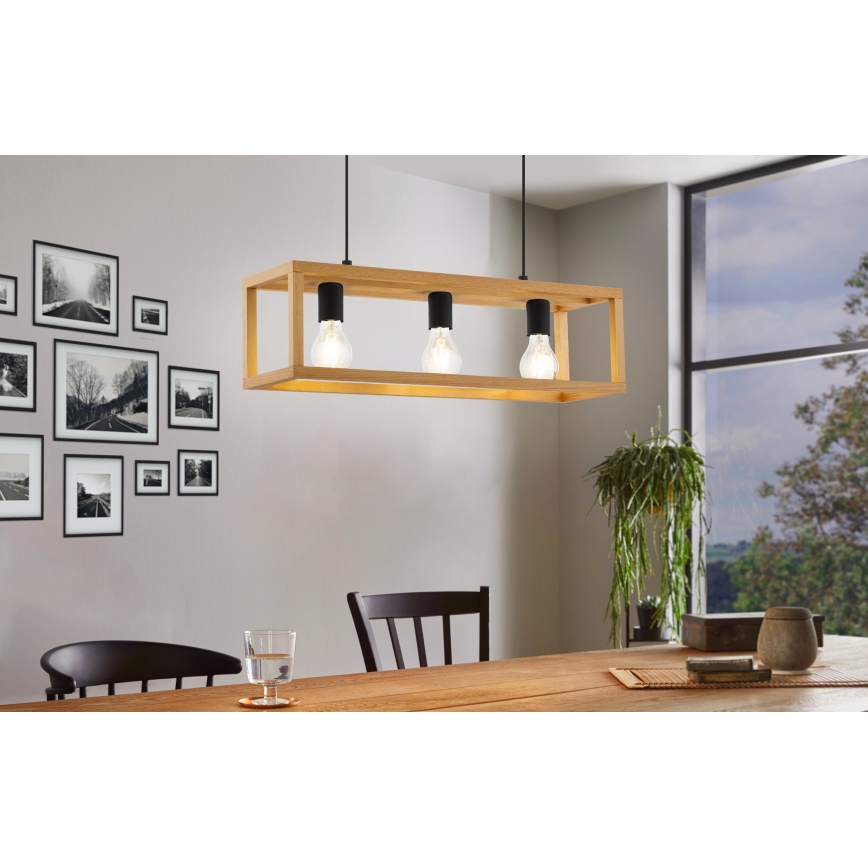 Eglo 32144 - Люстра на тросі BLACKCROWN 3xE27/40W/230V коричнева