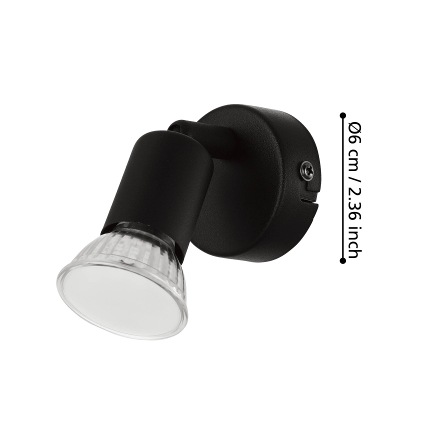 Eglo - Світлодіодний настінний точковий світильник 1xGU10/2,8W/230V 3000K чорний