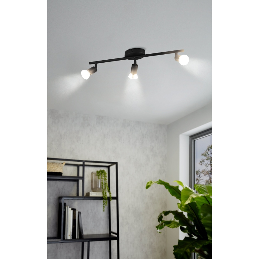 Eglo - Світлодіодний точковий світильник 3xGU10/2,8W/230V 3000K чорний