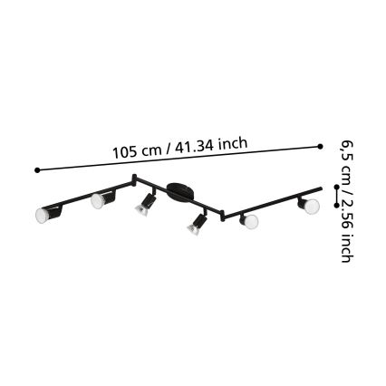 Eglo - Светодиодный точечный светильник 6xGU10/2,8W/230V 3000K черный