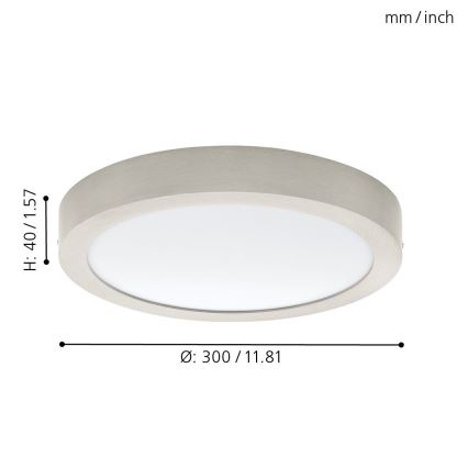 Eglo 32443 - LED потолочный светильник FUEVA 1 LED/24W/230V, диаметр 30 см