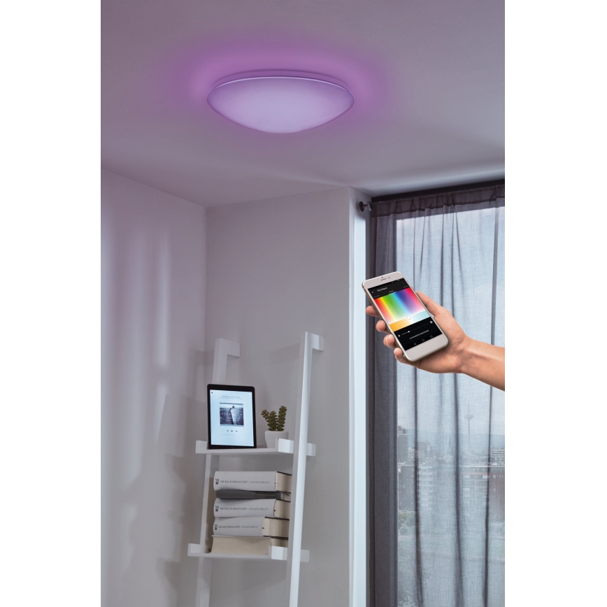 Eglo - Светодиодный настенный/потолочный RGB-светильник с регулированием яркости GIRON-C LED/17W/230V