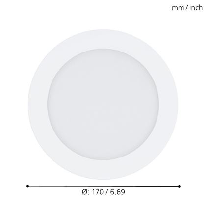 Eglo - RGB LED диммируемый встраиваемый потолочный светильник FUEVA-C LED/10,5 Вт/230 В Ø 17 см