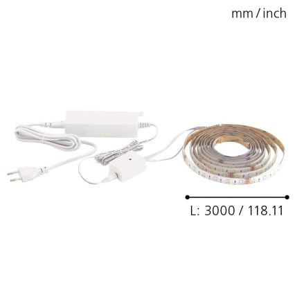 Eglo - Светодиодная лента 3 м STRIPE-C LED-RGB/11,4W/230V
