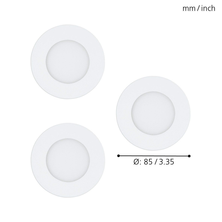 Eglo - набор из 3 диммируемых встраиваемых RGB LED-светильников FUEVA-C LED/3W/230V, диаметр 8,5 см
