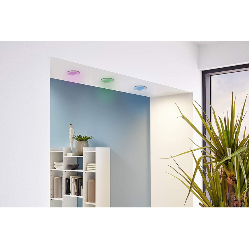Eglo - Набір із 3 стильних вбудованих точкових світильників LED RGB із регулюванням яскравості, FUEVA-C LED/3W/230V, діам. 8,5 см