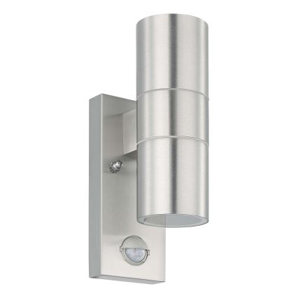Eglo - Уличный светодиодный настенный светильник с датчиком 2xGU10/3W/230V