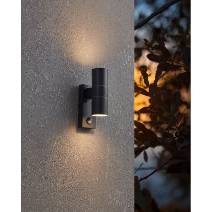 Eglo - LED Вуличний настінний світильник з датчиком 2xGU10/3W/230V IP44