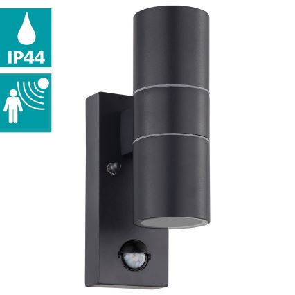 Eglo - Уличный светодиодный настенный светильник с датчиком 2xGU10/3W/230V IP44