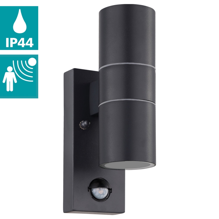Eglo - Уличный светодиодный настенный светильник с датчиком 2xGU10/3W/230V IP44