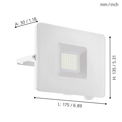 Eglo - Світлодіодний прожектор LED/30W/230V IP65