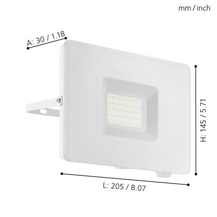 Eglo - Світлодіодний прожектор LED/50W/230V IP65