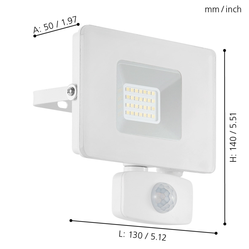 Eglo - Світлодіодний прожектор з датчиком LED/20W/230V IP44
