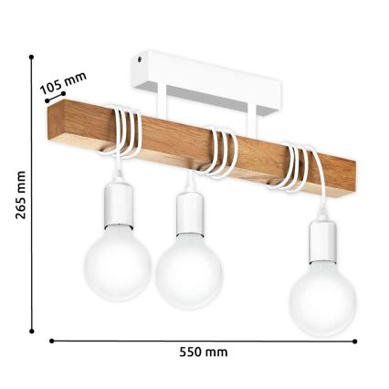 Eglo - Припотолочная люстра TOWNSHEND 3xE27/60W/230V