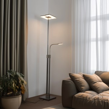 Eglo 33182 - LED Торшер з регулюванням яскравості SOLANO 1xLED/26W/230V+1xLED/3,2W матовий хром