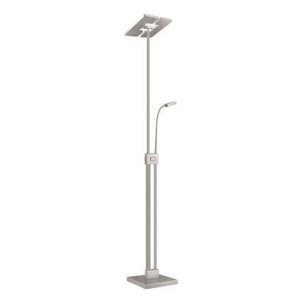 Eglo 33182 - Светодиодный торшер с регулированием яркости SOLANO 1xLED/26W/230V + 1xLED/3,2W 3000K матовый хром