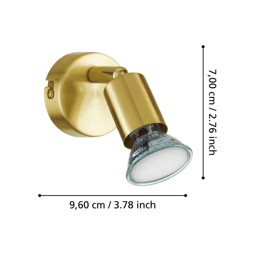 Eglo - Світлодіодний настінний точковий світильник 1xGU10/2,8W/230V 3000K золотий