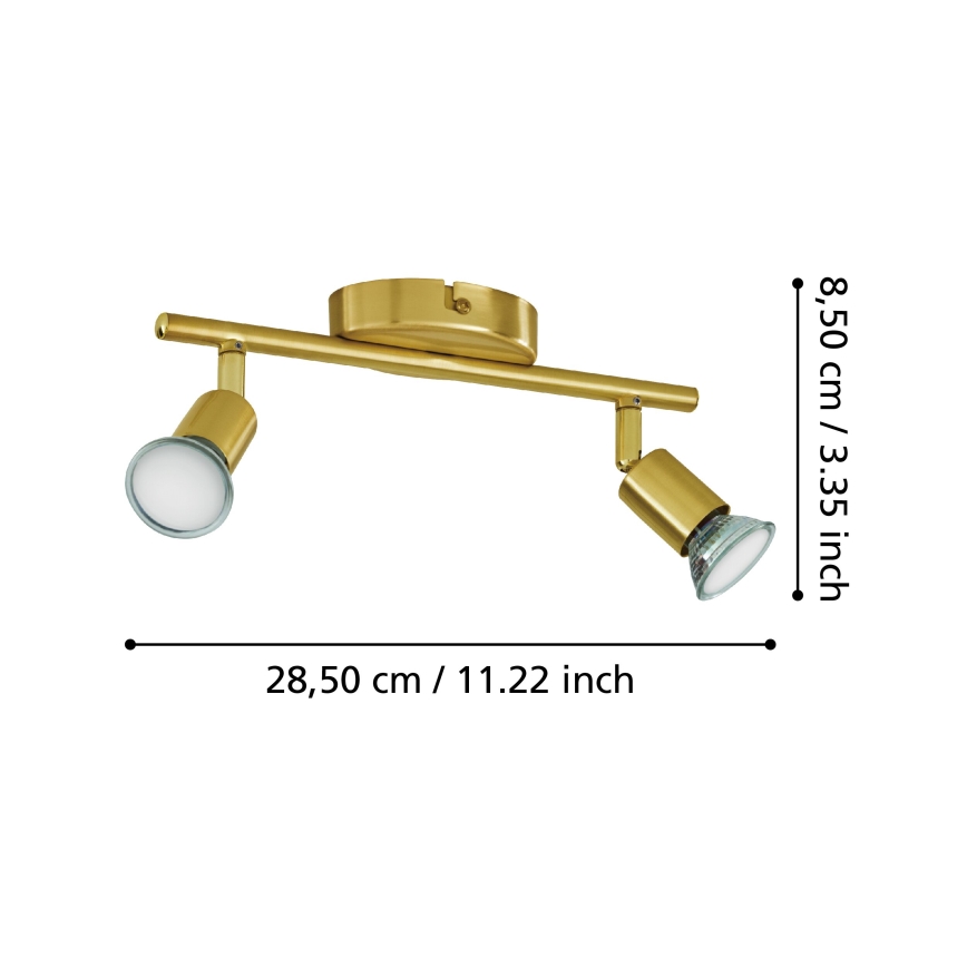 Eglo - Светодиодный точечный светильник 2xGU10/2,8W/230V 3000K золотистый
