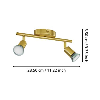 Eglo - Світлодіодний точковий світильник 2xGU10/2,8W/230V 3000K золотий
