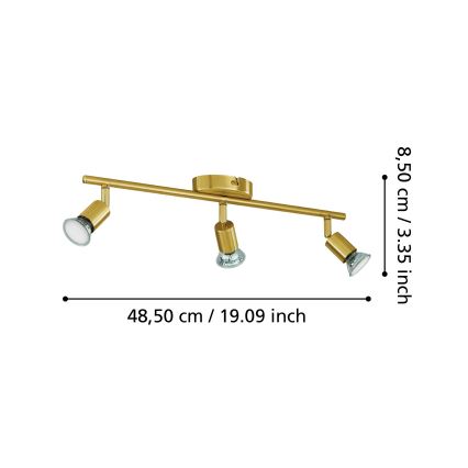 Eglo - Светодиодный точечный светильник 3xGU10/2,8W/230V 3000K золотистый