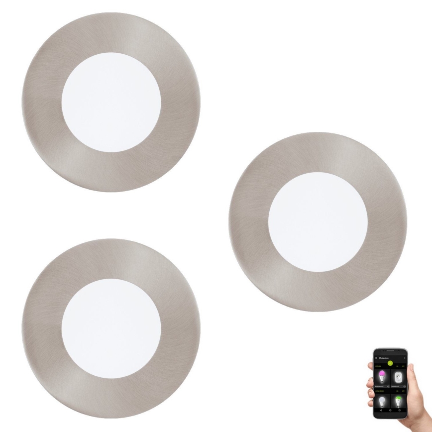 Eglo 33216 - Набір із 3 вбудованих LED RGBW світильників FUEVA-C, з регулюванням яскравості, LED/3W/230V, діаметр 8,5 см