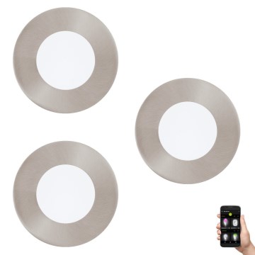 Eglo 33216 - Набор из 3 диммируемых встраиваемых потолочных светодиодных светильников RGBW FUEVA-C, LED/3Вт/230В, диаметр 8,5 см